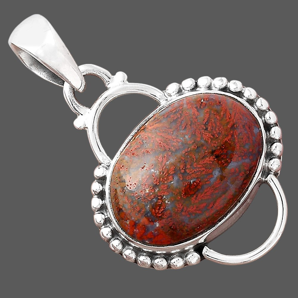 Natural Red Moss Agate Pendant P-1639 SDP156437
