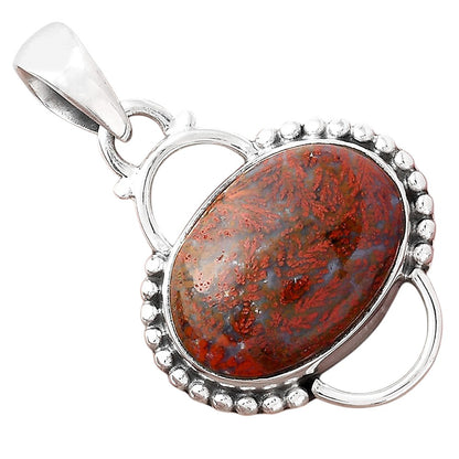 Natural Red Moss Agate Pendant P-1639 SDP156437