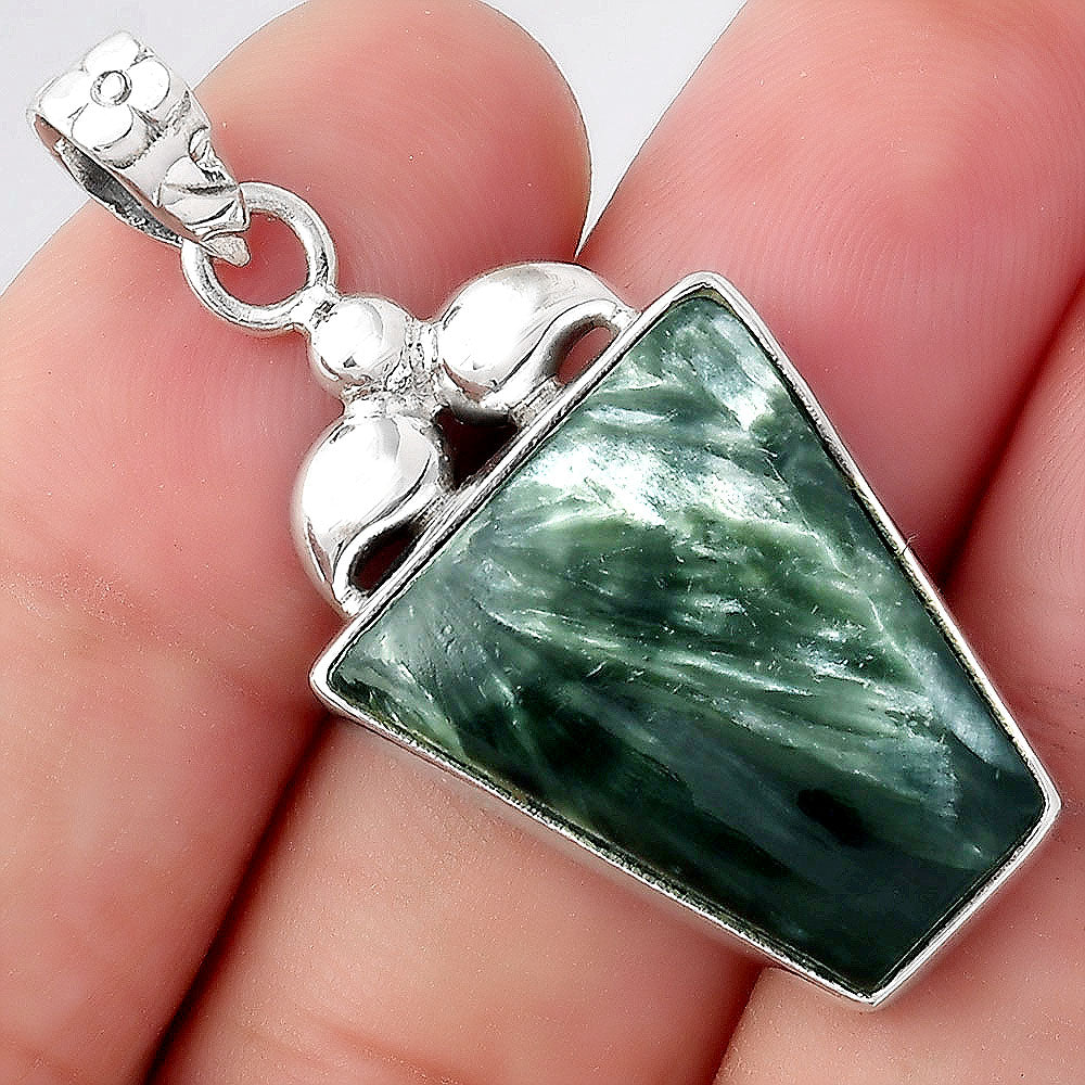 Natural Russian Seraphinite Pendant P-1694 SDP156482