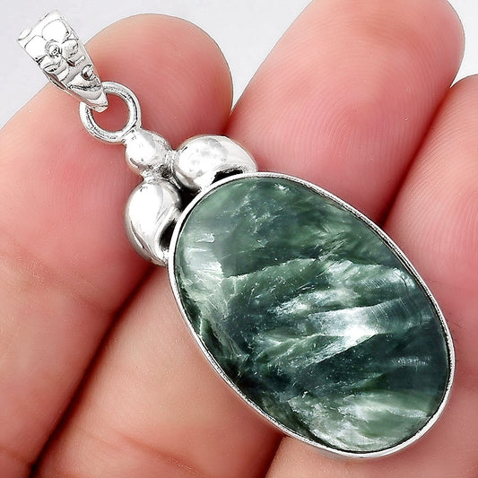 Natural Russian Seraphinite Pendant P-1694 SDP156495