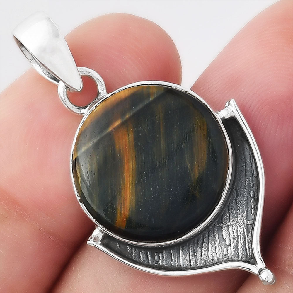 Natural Blue Tiger Eye Pendant P-1393 SDP156540