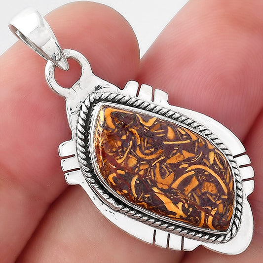 Natural Coquina Fossil Jasper - India Pendant P-1463 SDP156616