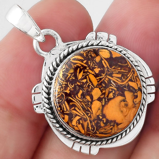 Natural Coquina Fossil Jasper - India Pendant P-1463 SDP156617