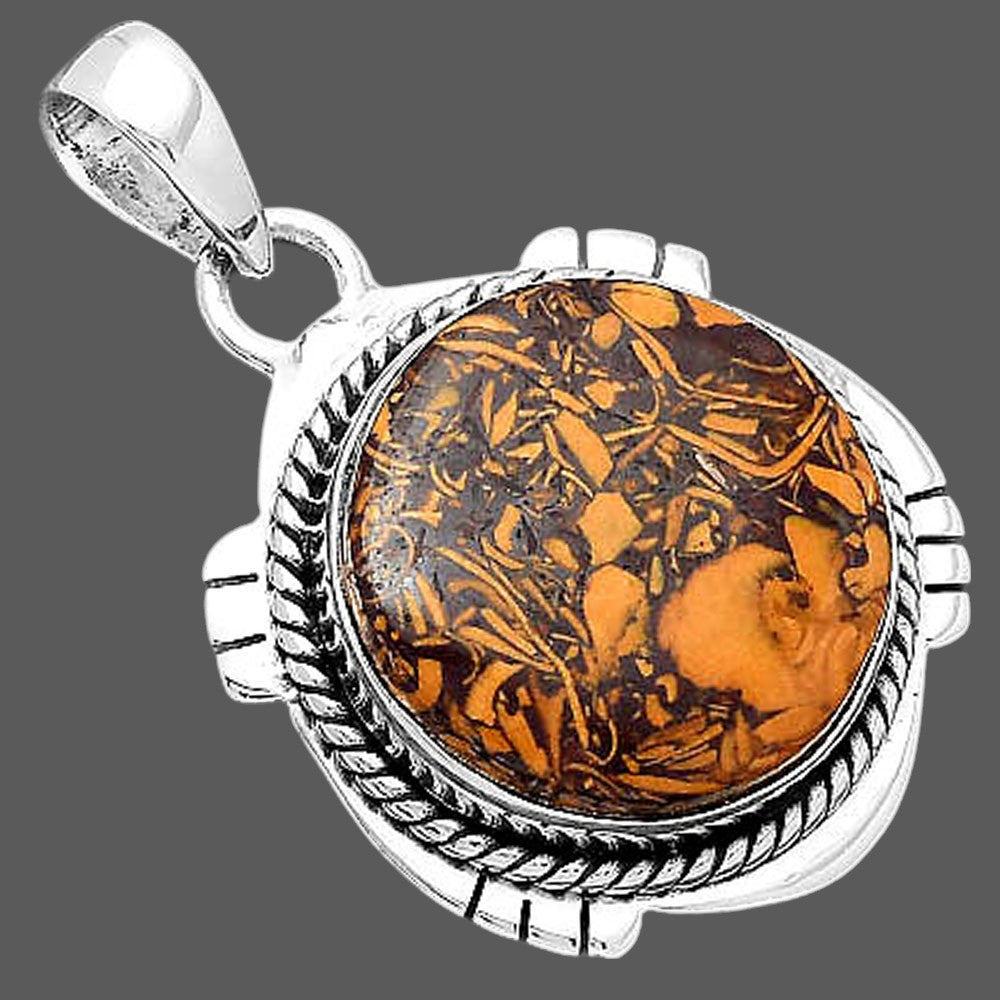 Natural Coquina Fossil Jasper - India Pendant P-1463 SDP156617