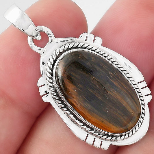 Natural Blue Tiger Eye Pendant P-1463 SDP156619
