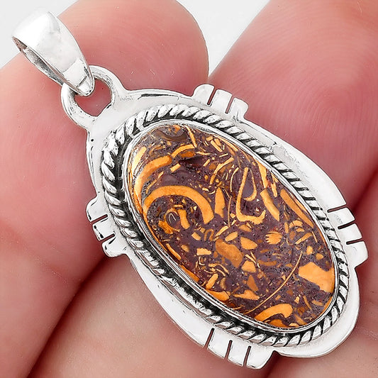 Natural Coquina Fossil Jasper - India Pendant P-1463 SDP156621