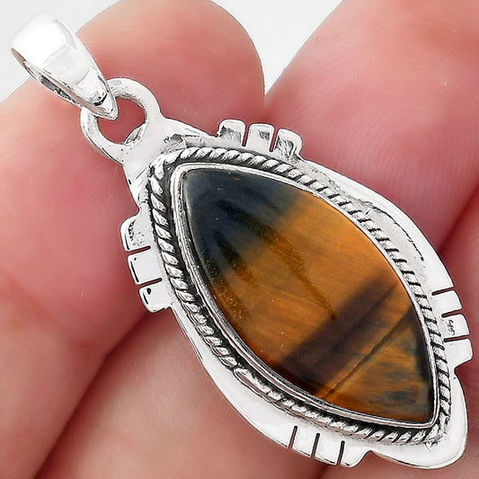 Natural Blue Tiger Eye Pendant P-1463 SDP156622