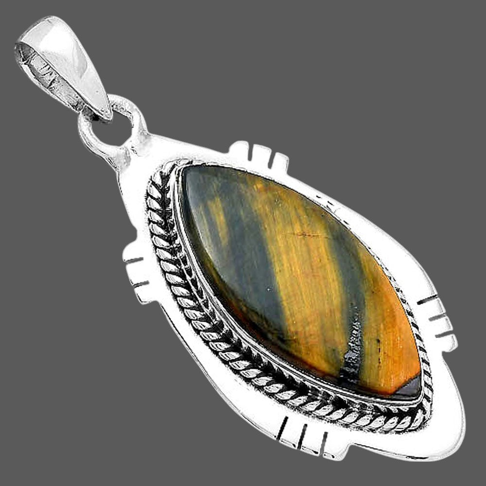 Natural Blue Tiger Eye Pendant P-1463 SDP156624