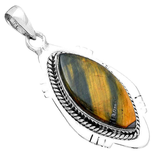 Natural Blue Tiger Eye Pendant P-1463 SDP156624