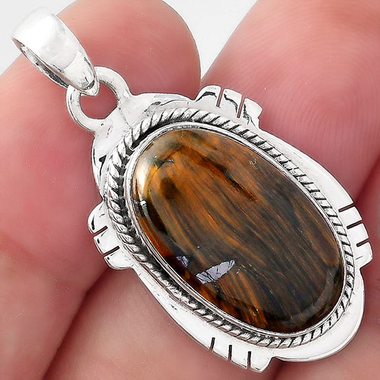 Natural Blue Tiger Eye Pendant P-1463 SDP156630