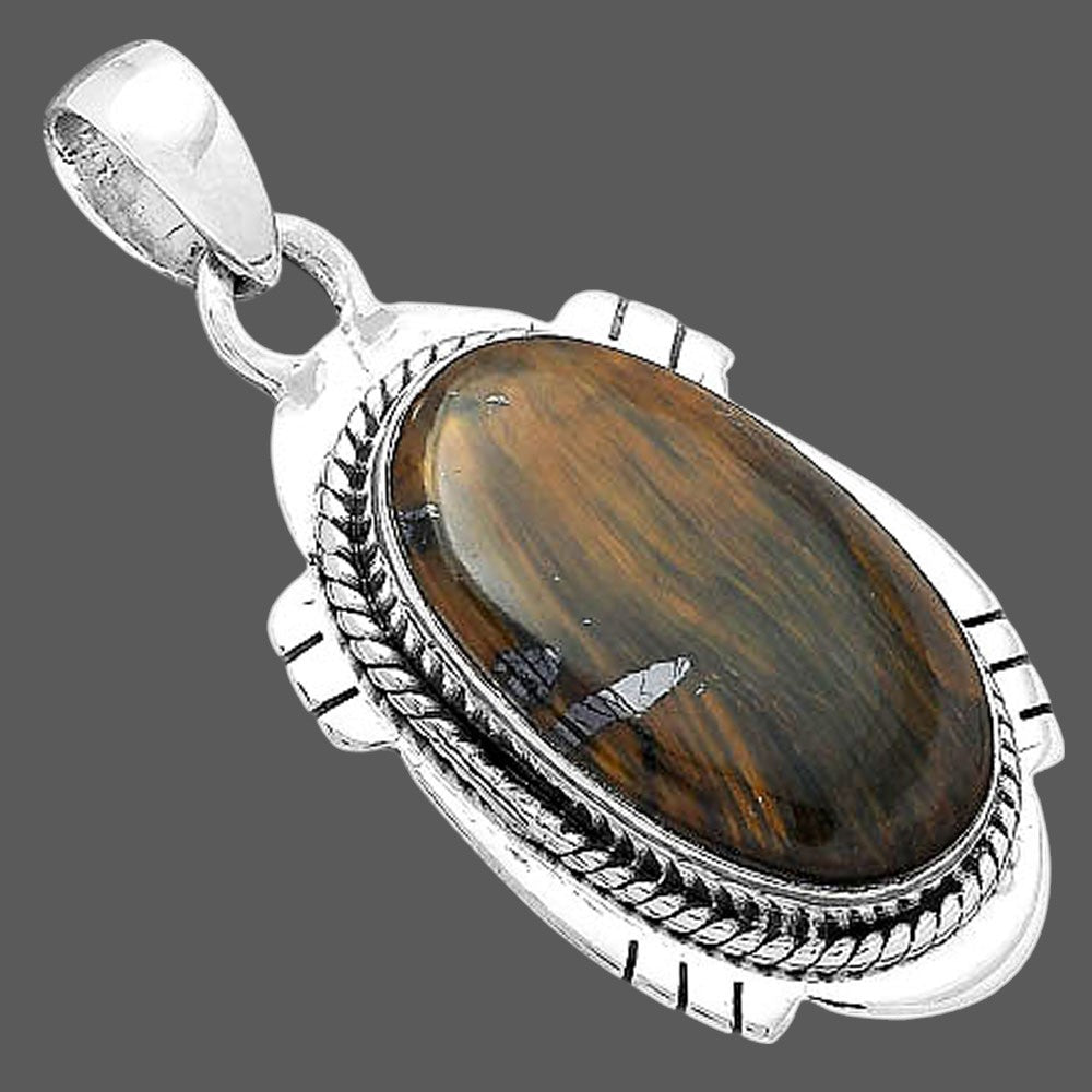 Natural Blue Tiger Eye Pendant P-1463 SDP156630