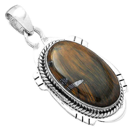 Natural Blue Tiger Eye Pendant P-1463 SDP156630