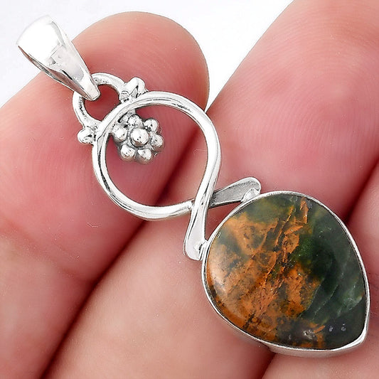 Natural Turkish Rainforest Chrysocolla Pendant P-1383 SDP156640