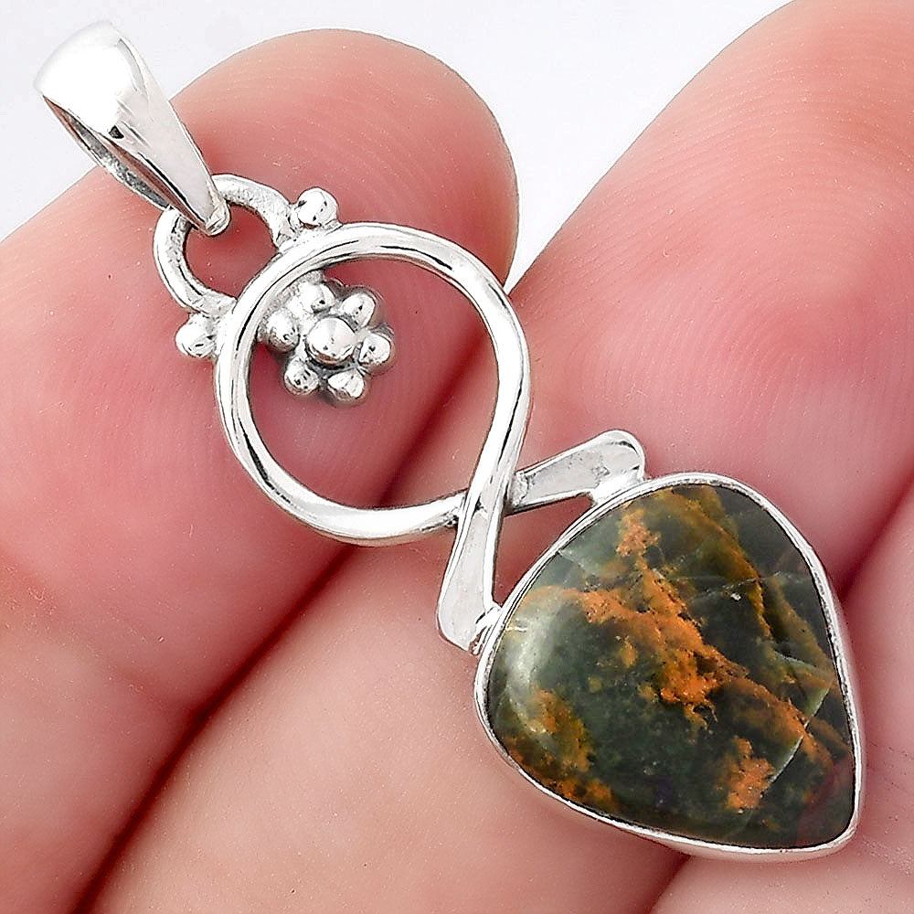 Natural Turkish Rainforest Chrysocolla Pendant P-1383 SDP156641