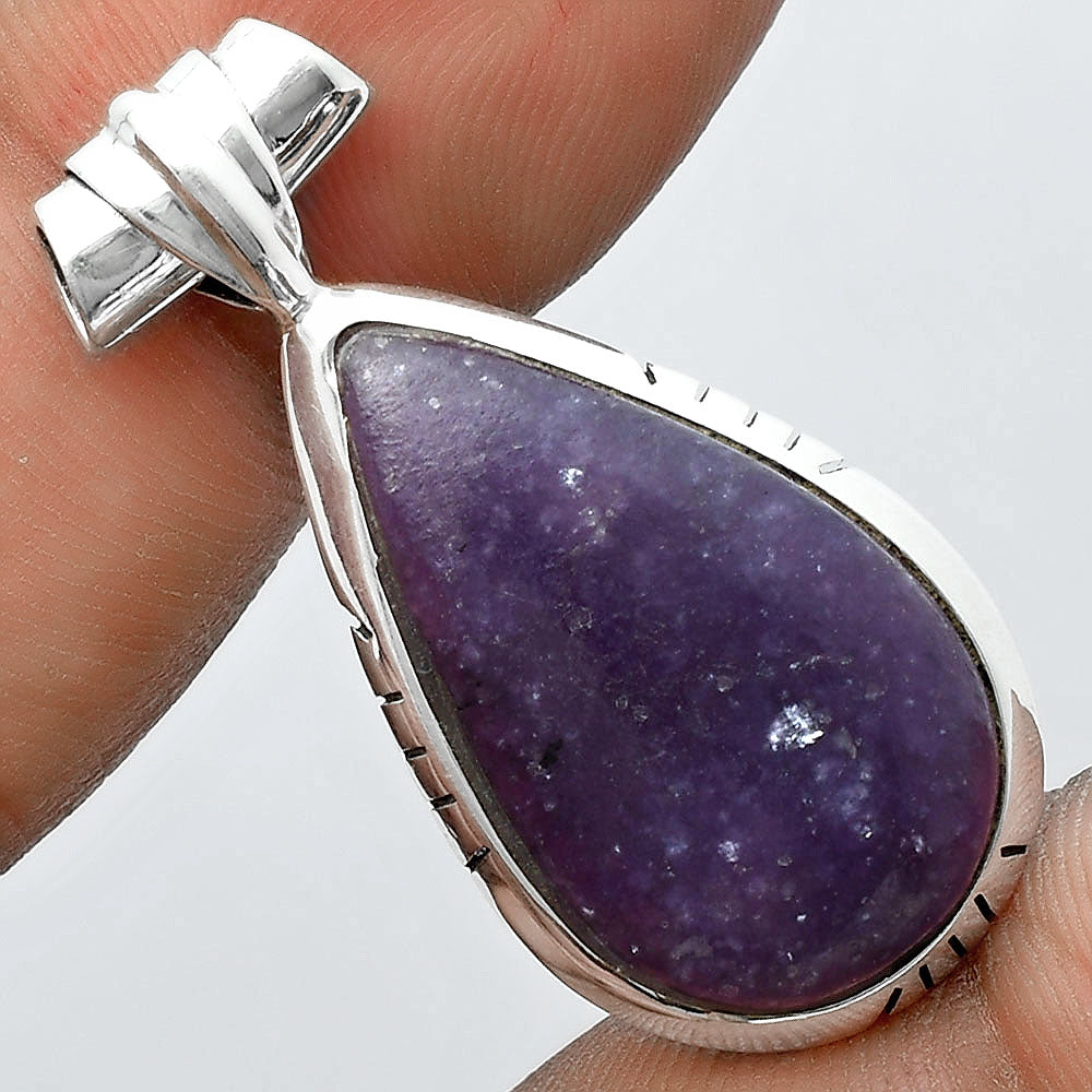 Natural Purple Lepidolite Pendant P-1667 SDP156682