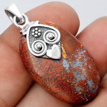 Natural Red Moss Agate Pendant P-1388 SDP156718
