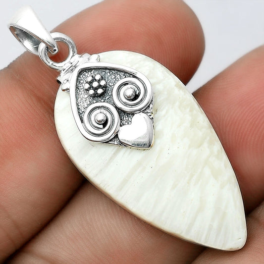 Natural White Scolecite Pendant P-1388 SDP156719