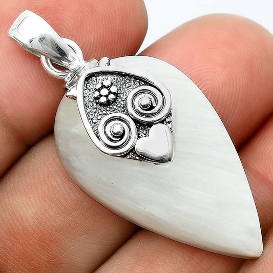 Natural White Scolecite Pendant P-1388 SDP156723