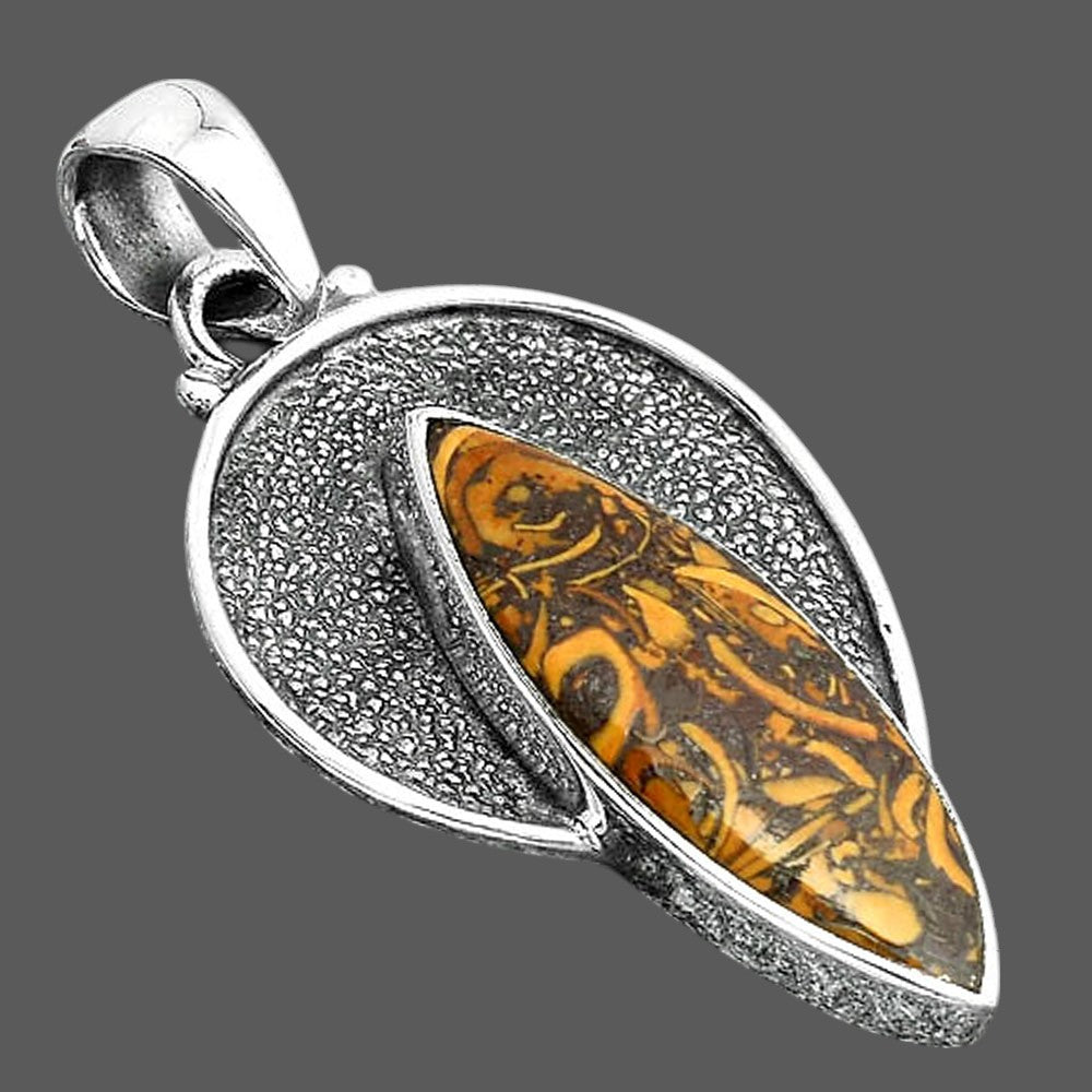 Natural Coquina Fossil Jasper - India Pendant P-1401 SDP156732