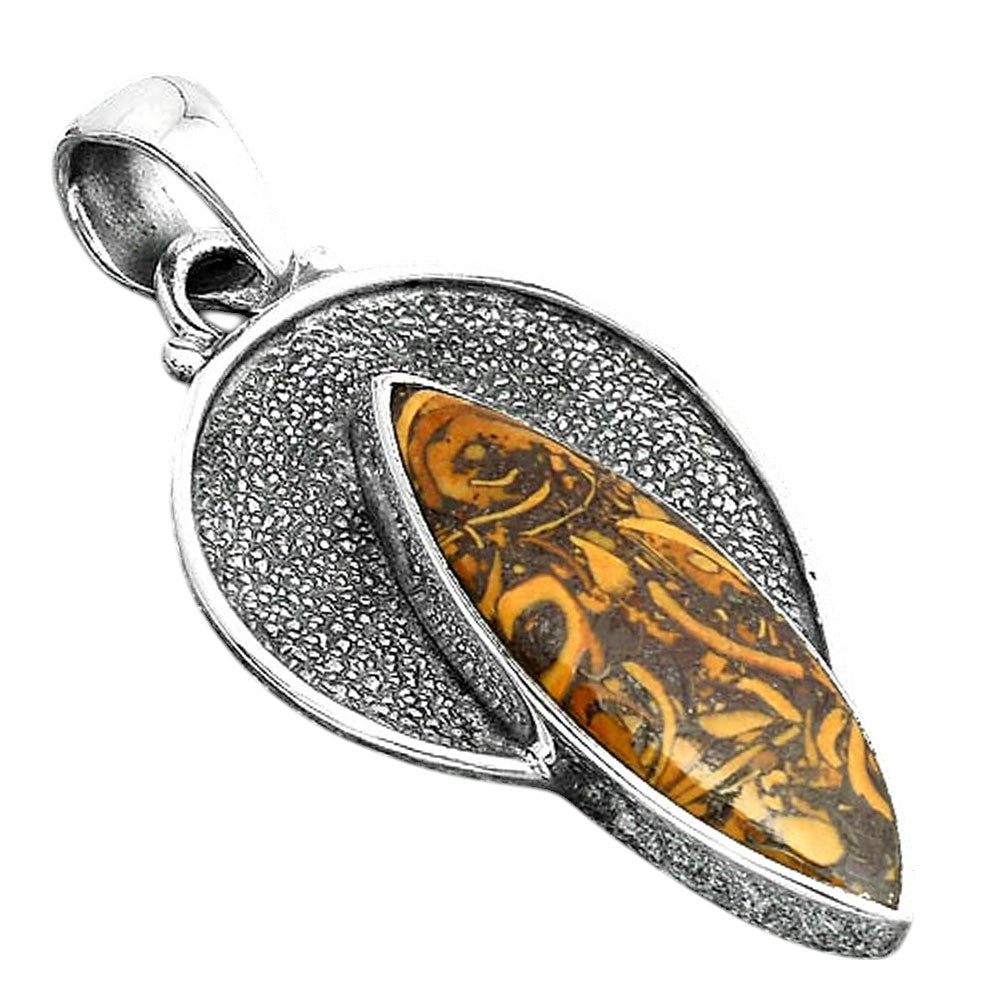 Natural Coquina Fossil Jasper - India Pendant P-1401 SDP156732