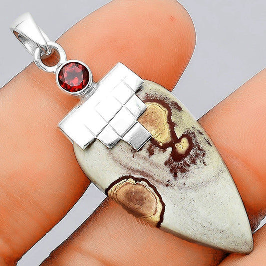 Natural Sonora Dendritic and Garnet Pendant P-1653 SDP156743