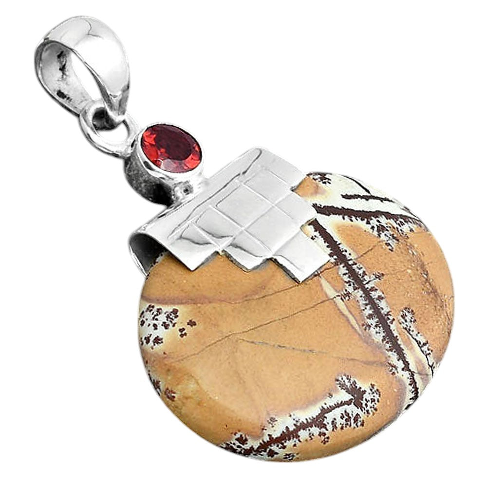 Natural Sonora Dendritic and Garnet Pendant P-1653 SDP156744