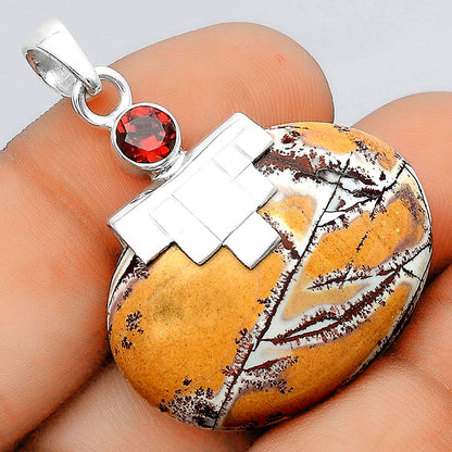 Natural Sonora Dendritic and Garnet Pendant P-1653 SDP156746