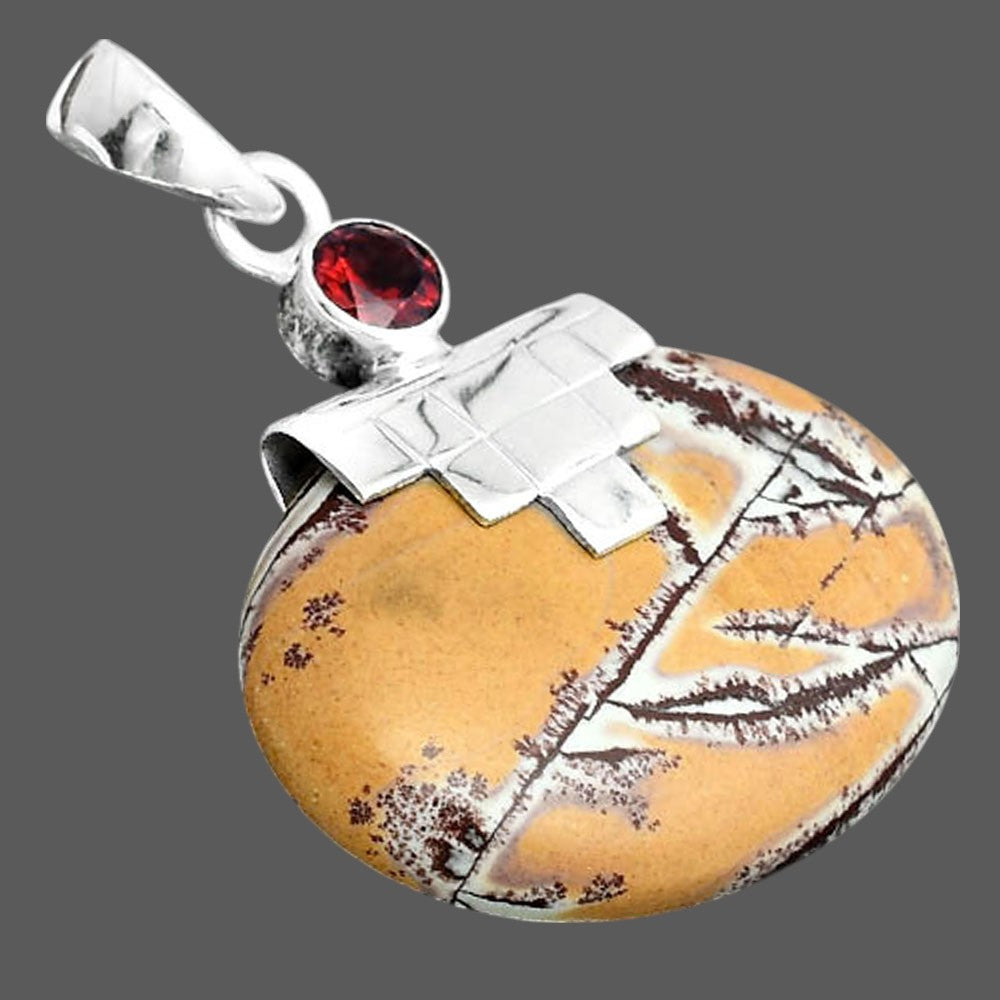Natural Sonora Dendritic and Garnet Pendant P-1653 SDP156746