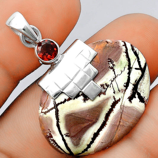 Natural Sonora Dendritic and Garnet Pendant P-1653 SDP156751