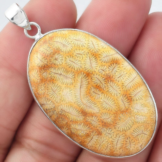 Natural Ant Fossil Coral Pendant P-1001 SDP156805