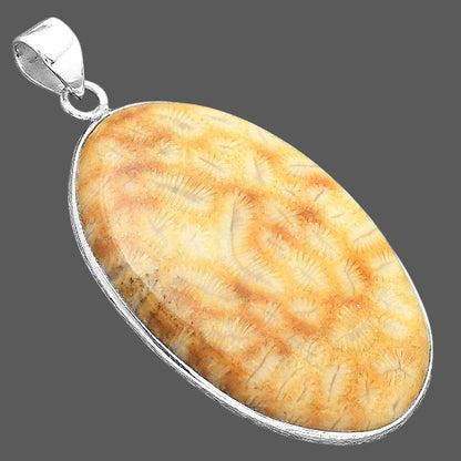 Natural Ant Fossil Coral Pendant P-1001 SDP156805