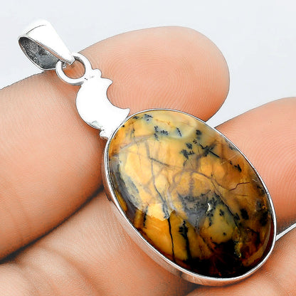 Crescent Moon - Amethyst Sage Agate Pendant P-1368 SDP156864