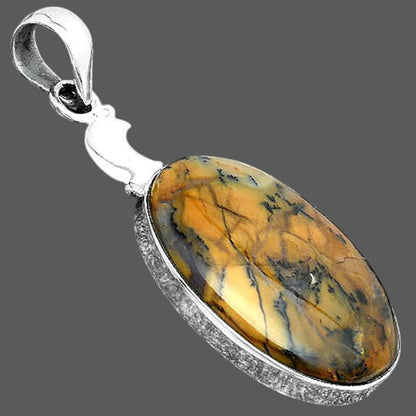 Crescent Moon - Amethyst Sage Agate Pendant P-1368 SDP156864