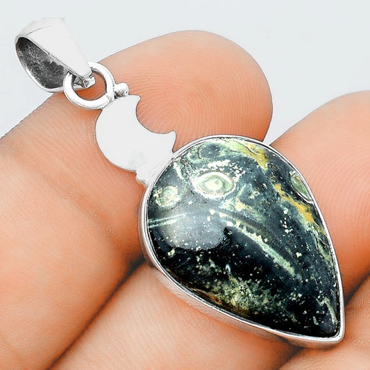 Crescent Moon - Star Galaxy Jasper Pendant P-1368 SDP156866