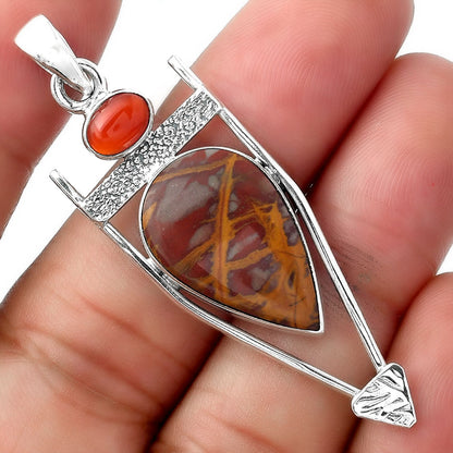 Natural Noreena Jasper & Carnelian Pendant P-1360 SDP156881