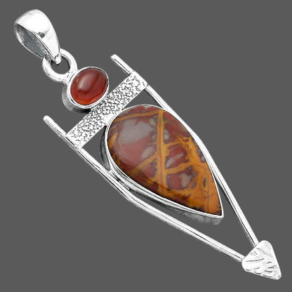 Natural Noreena Jasper & Carnelian Pendant P-1360 SDP156881
