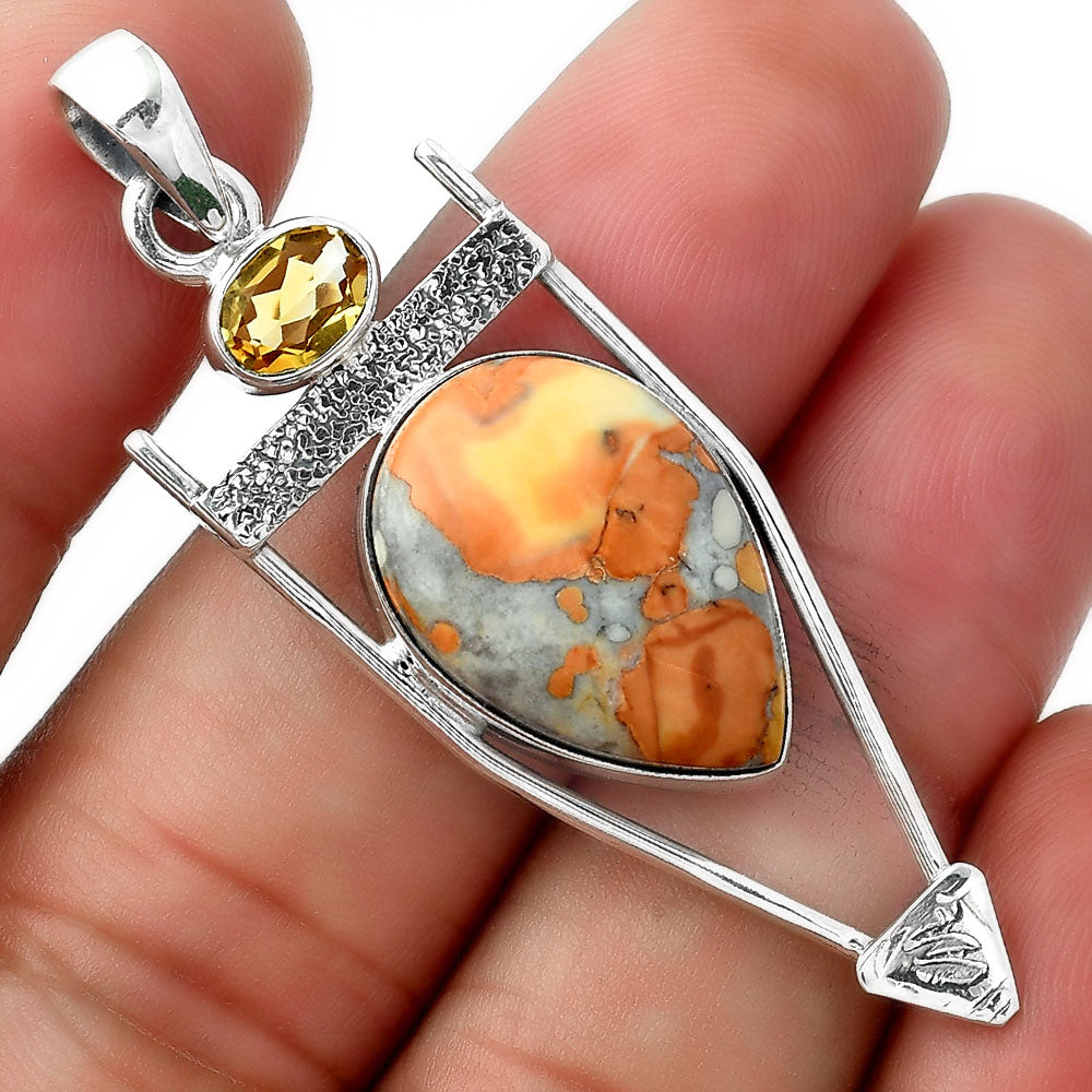 Maligano Jasper - Indonesia & Citrine Pendant P-1360 SDP156886