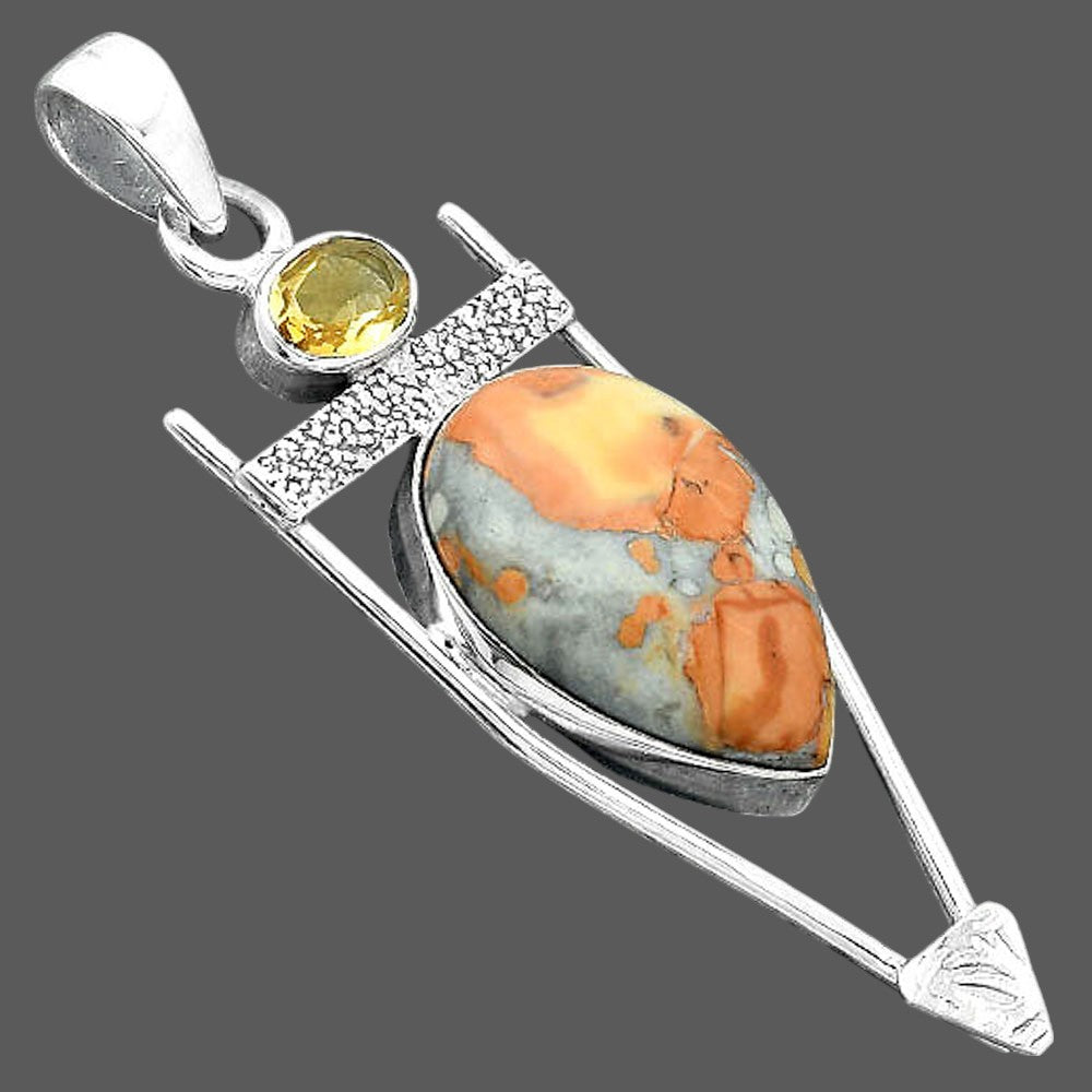 Maligano Jasper - Indonesia & Citrine Pendant P-1360 SDP156886