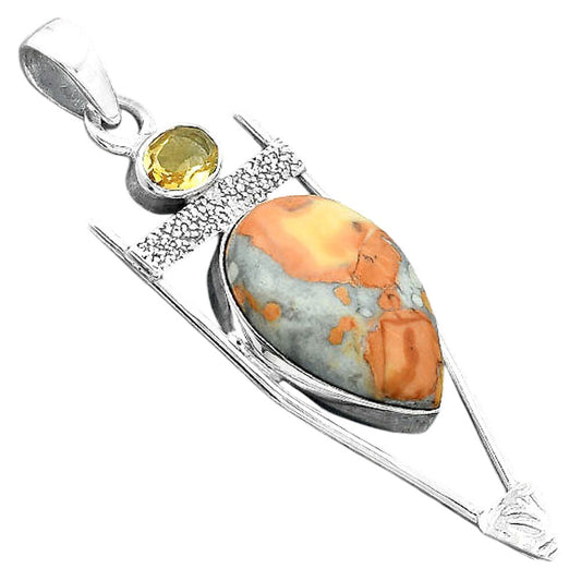 Maligano Jasper - Indonesia & Citrine Pendant P-1360 SDP156886