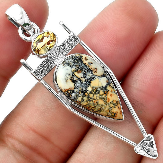 Maligano Jasper - Indonesia & Citrine Pendant P-1360 SDP156889