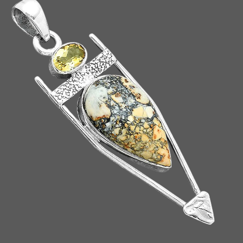 Maligano Jasper - Indonesia & Citrine Pendant P-1360 SDP156889