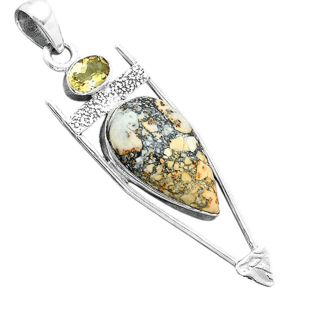 Maligano Jasper - Indonesia & Citrine Pendant P-1360 SDP156889