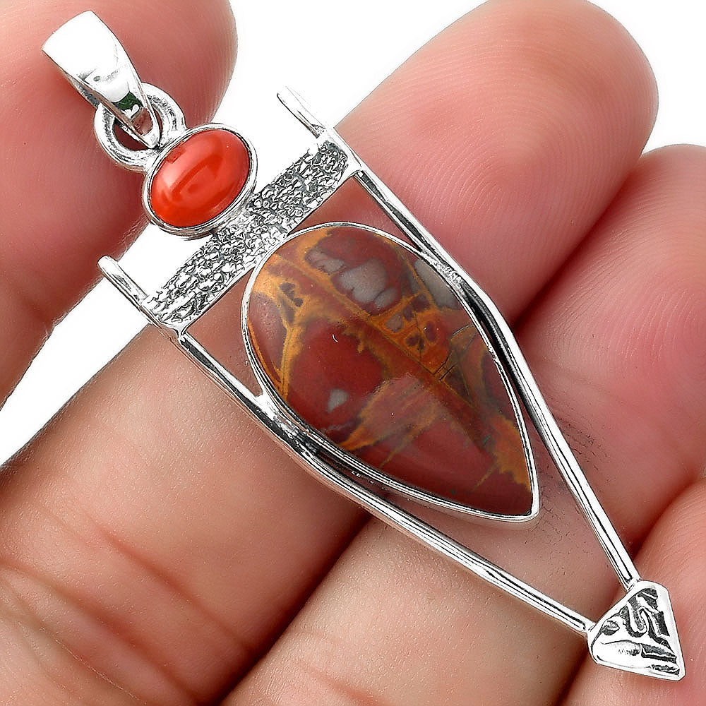 Natural Noreena Jasper & Carnelian Pendant P-1360 SDP156891