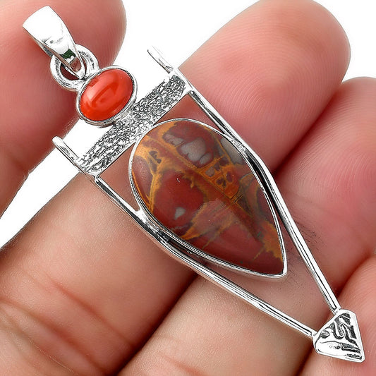 Natural Noreena Jasper & Carnelian Pendant P-1360 SDP156891