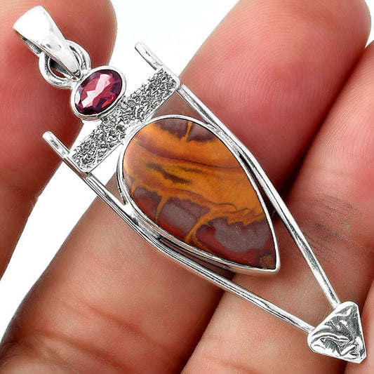 Natural Noreena Jasper & Garnet Pendant P-1360 SDP156896