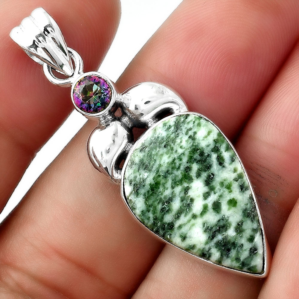 Natural Dioptase & Mystic Topaz Pendant P-1683 SDP156898