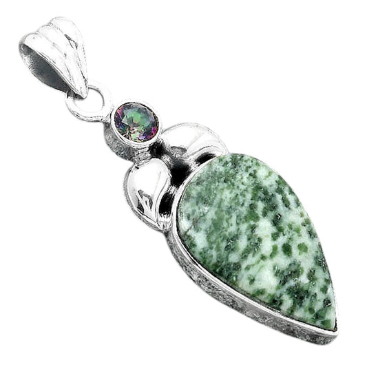 Natural Dioptase & Mystic Topaz Pendant P-1683 SDP156898