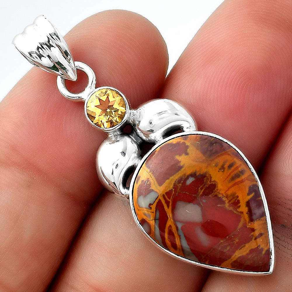 Natural Noreena Jasper & Citrine Pendant P-1683 SDP156899