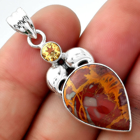 Natural Noreena Jasper & Citrine Pendant P-1683 SDP156899