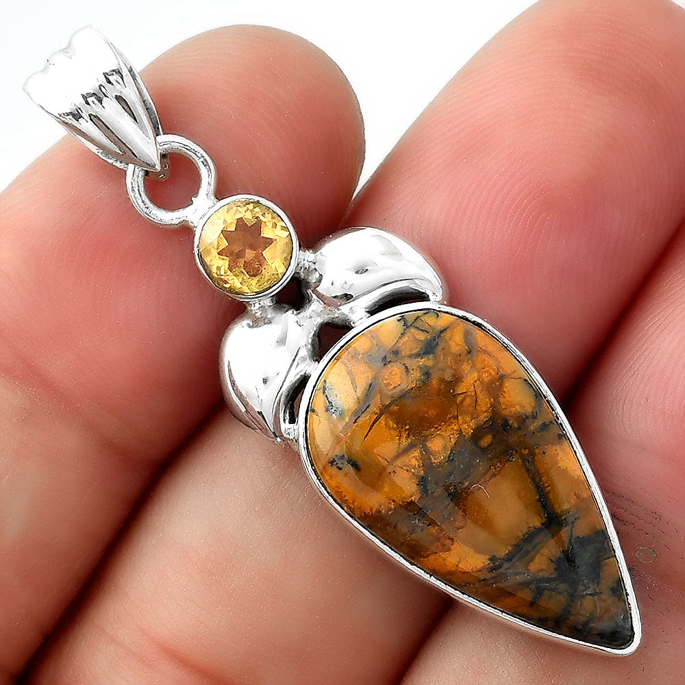 Amethyst Sage Agate Nevada & Citrine Pendant P-1683 SDP156902